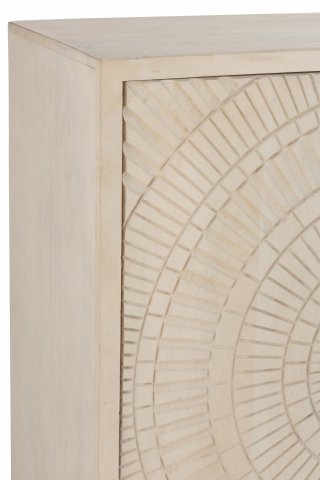 Buffet 2 portes NIRA en bois de manguier beige piètement métal doré 